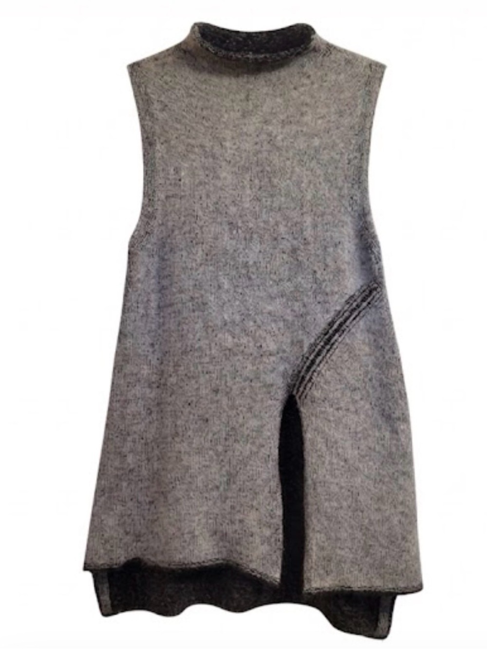 ZARA Sleeveless Gray Knit Tunic Dress - Size Medium
